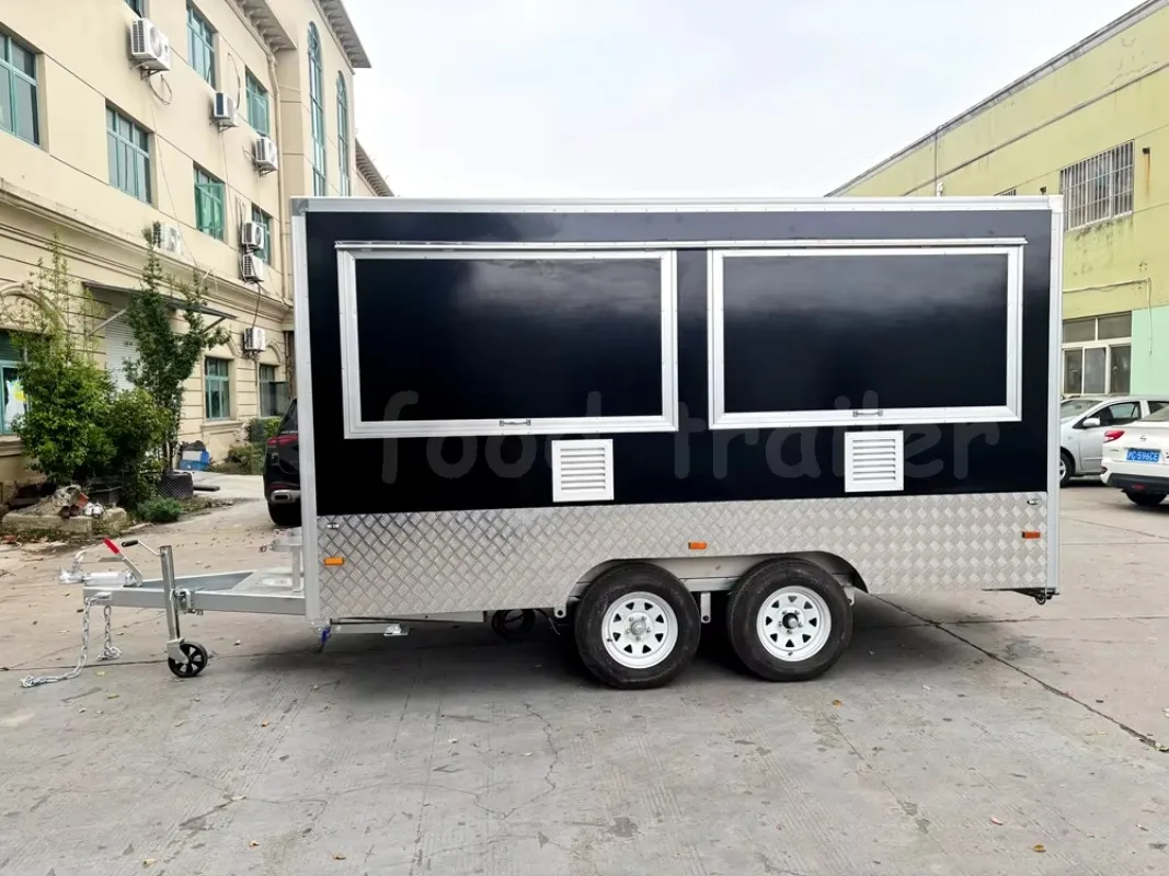 Commercial Food Trailer Mobile Catering Unit Outdoor Food Truck Portable Snack Cart Fast Food Kiosk Coffee Trailer Street Vendor