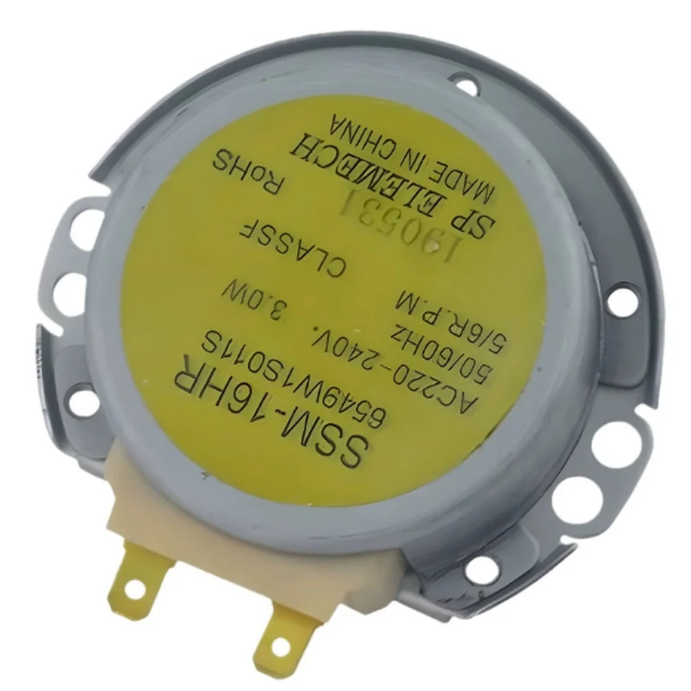 220V AC SSM 16HR Microwave Turntable Motor Low 3W Power Replacement Component 5-6RPM Speed Fits Compatible Ovens Accessory