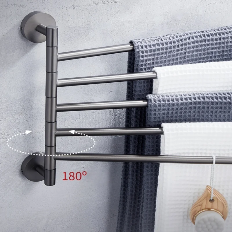 

Grey 38cm Fodable Bathroom Towel Holder Gold Towel Bar Towel Rod Wall-Mounted Towel Hanger Copper Towel Rack Bathroom Towel Rac