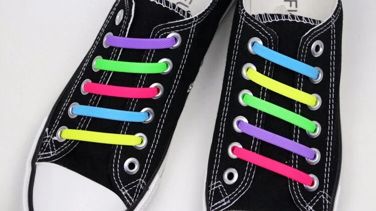 16-teilige Silikon-Schnürsenkel, elastisch, ohne Binden, für Turnschuhe, schnelles Auflegen und Ausziehen, Sicherheits-Lazy-Schnürsenkel-Zubehör – Detail 15
