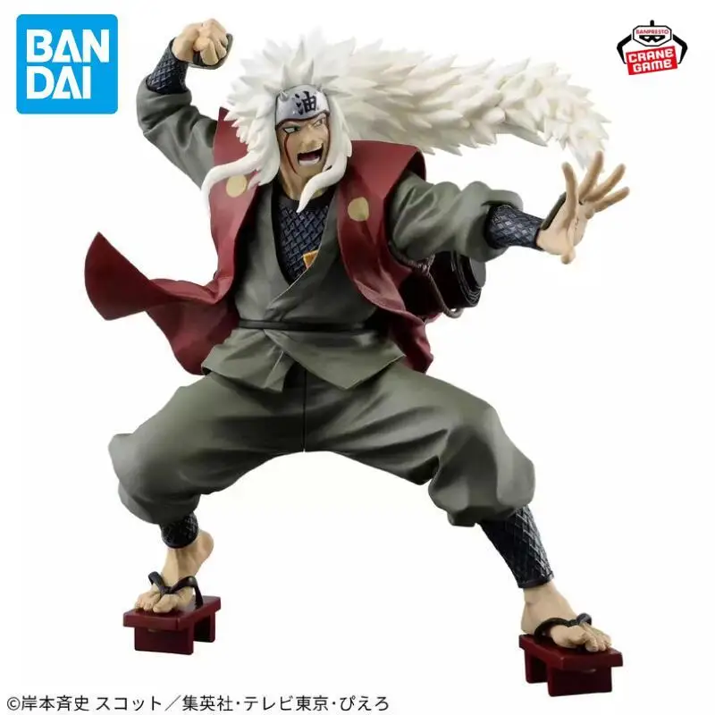 Em estoque bandai original naruto jiraiya figuras anime modelos de ação boneca dos desenhos animados decoração desktop ornamentos brinquedos pvc presentes do festival