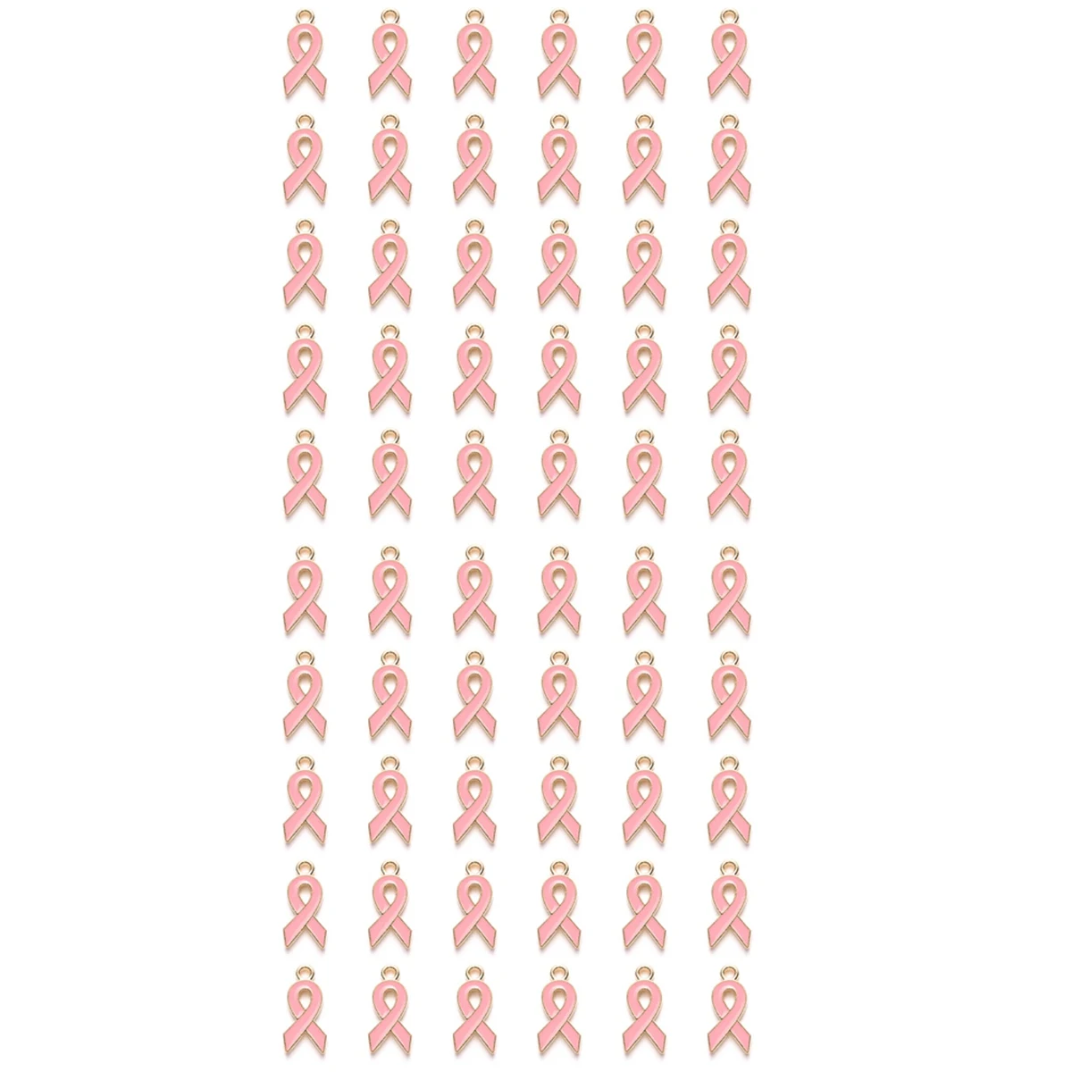

APB-60 Pcs Breast Awareness Charm Ribbon Pendant Charm Jewelry DIY Accessories for Necklace Bracelet Making Crafts