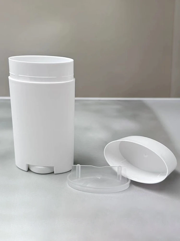 Plastic White 75g Refillable Perfume Deodorant Containers Empty Lip Balm Tube Portable Cosmetic Lipstick Tubes