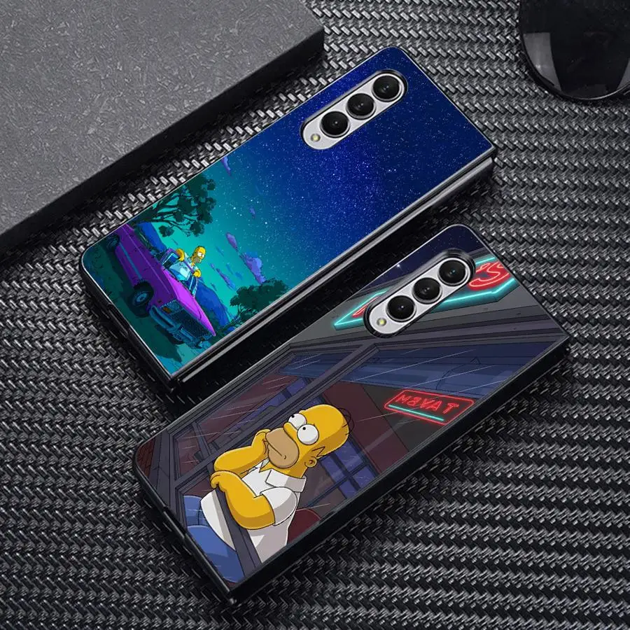 H-Homers S-Simpsons Phone Shell Case for Samsung Galaxy Z Fold 8 Ultra ZFold Z Fold 7 5 4 ZFold7 ZFold6 6 3