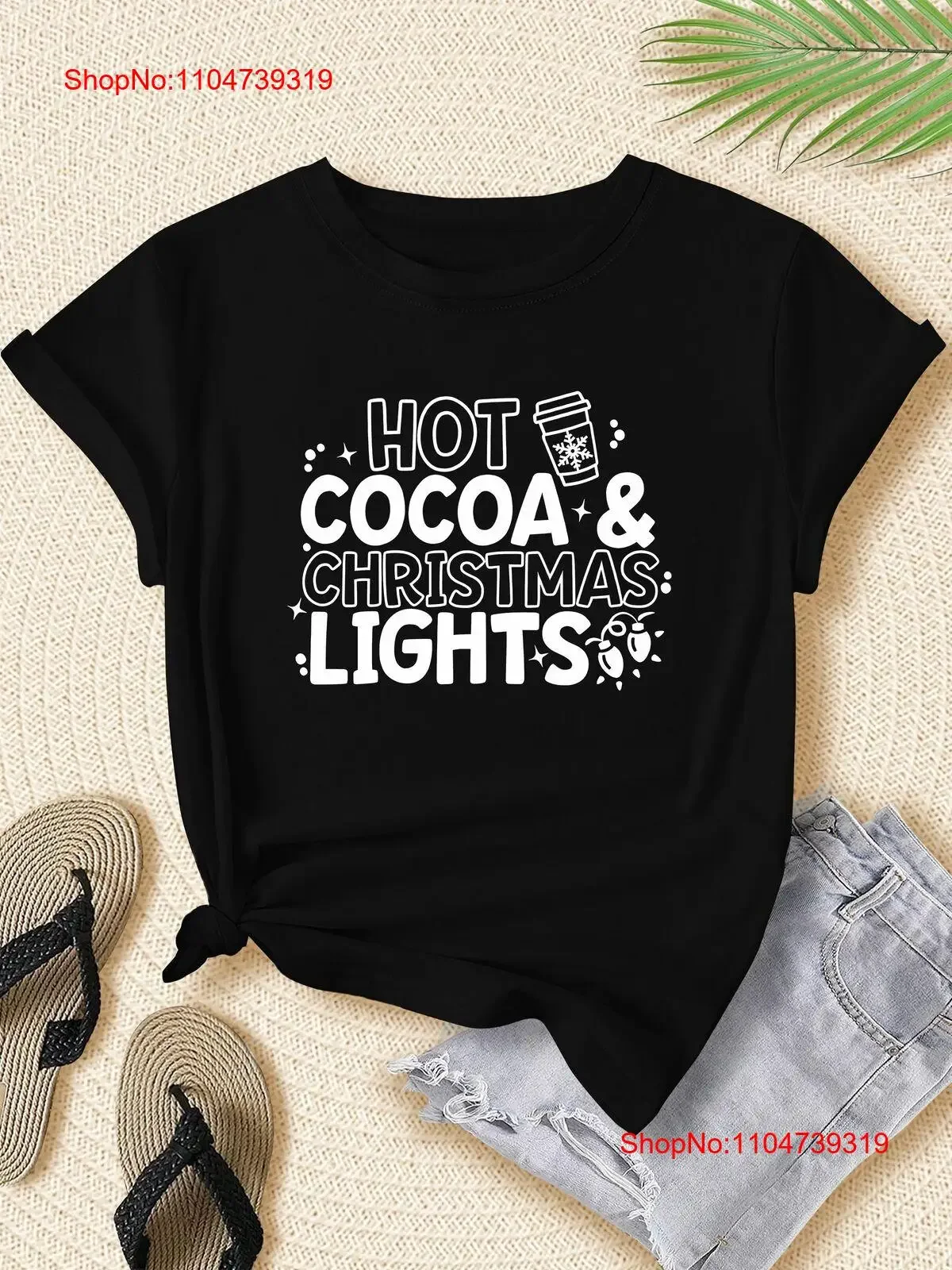 

Women's Christmas T Shirt Casual Crew Neck with Festive Letter Print Pure Cotton vintage Washed designer clothes Comfortable