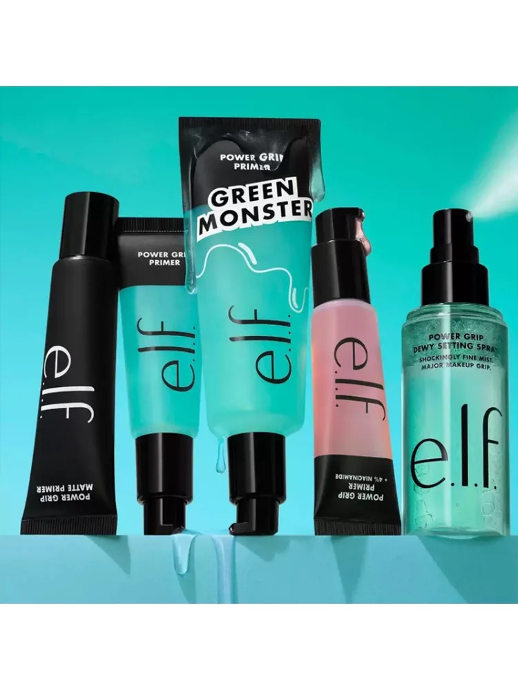 Elf Green Primer Silky Liquid Primer with A Weightless Feel Grips Makeup for Long-lasting Wear Foundation Suits All Skin Types