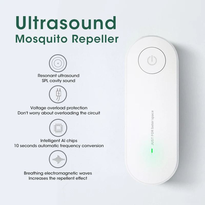 Ultrasonic Mosquito Repeller Electronic Mosquito Repeller Mice Spiders Cockroaches Portable Repeller US Plug