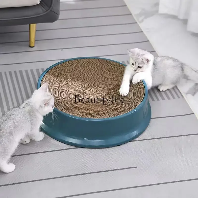 

Cat Scratch Board Cat Nest Integrated Toy Grinding Claw round Corrugated Paper Pet Supplies