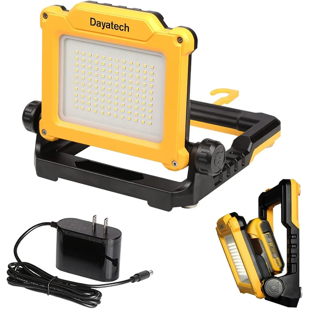 ضوء عمل LED قابل لإعادة الشحن - ضوء عمل محمول لاسلكي 4000/2000/1000LM متوافق مع ديوالت، ميلووكي، - الأفضل #1