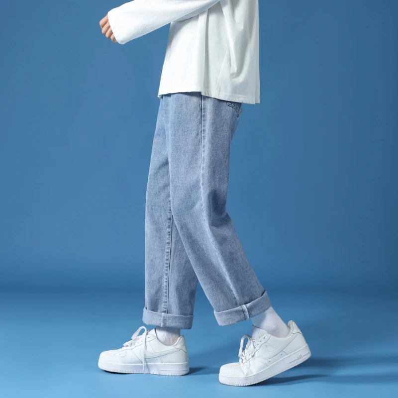 CAAYU-Jean Baggy Décontracté pour Homme, Streetwear Japonais, Mode Hip Hop, Jambes Larges, FJCouple, Pantalon Noir et Bleu, 2023