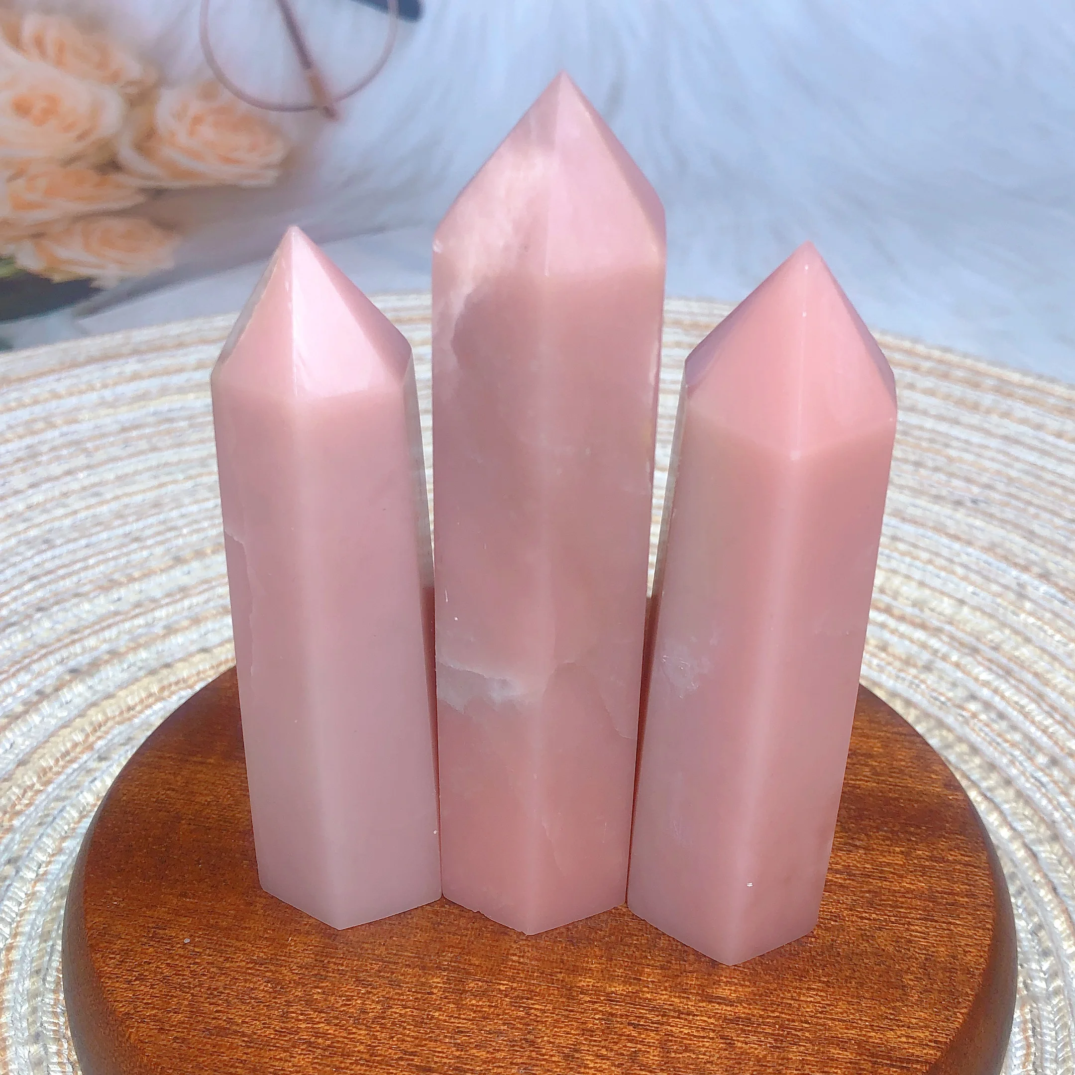 

Natural Pink Opal Tower Gemstones High Quality Wholesale Crystals Home Decorations Witchcraft Gift