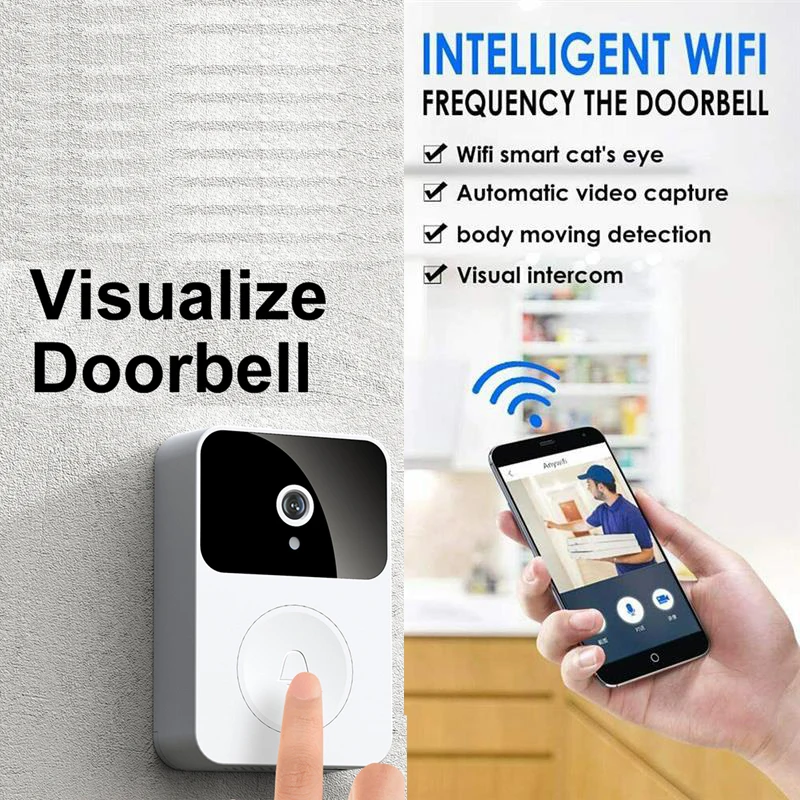 WiFi Smart Video Doorbell X9 2.4G Wireless Video Voice Call Home Anti-theft Night Vision Smart Capture Alarm Door Bell