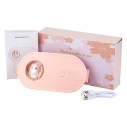 USB Electric Uterus Warm Belt Lady Relief Menstrual Pain Heating Pad Vibration Belly Massage Device Waist Abdomen Massager Belt