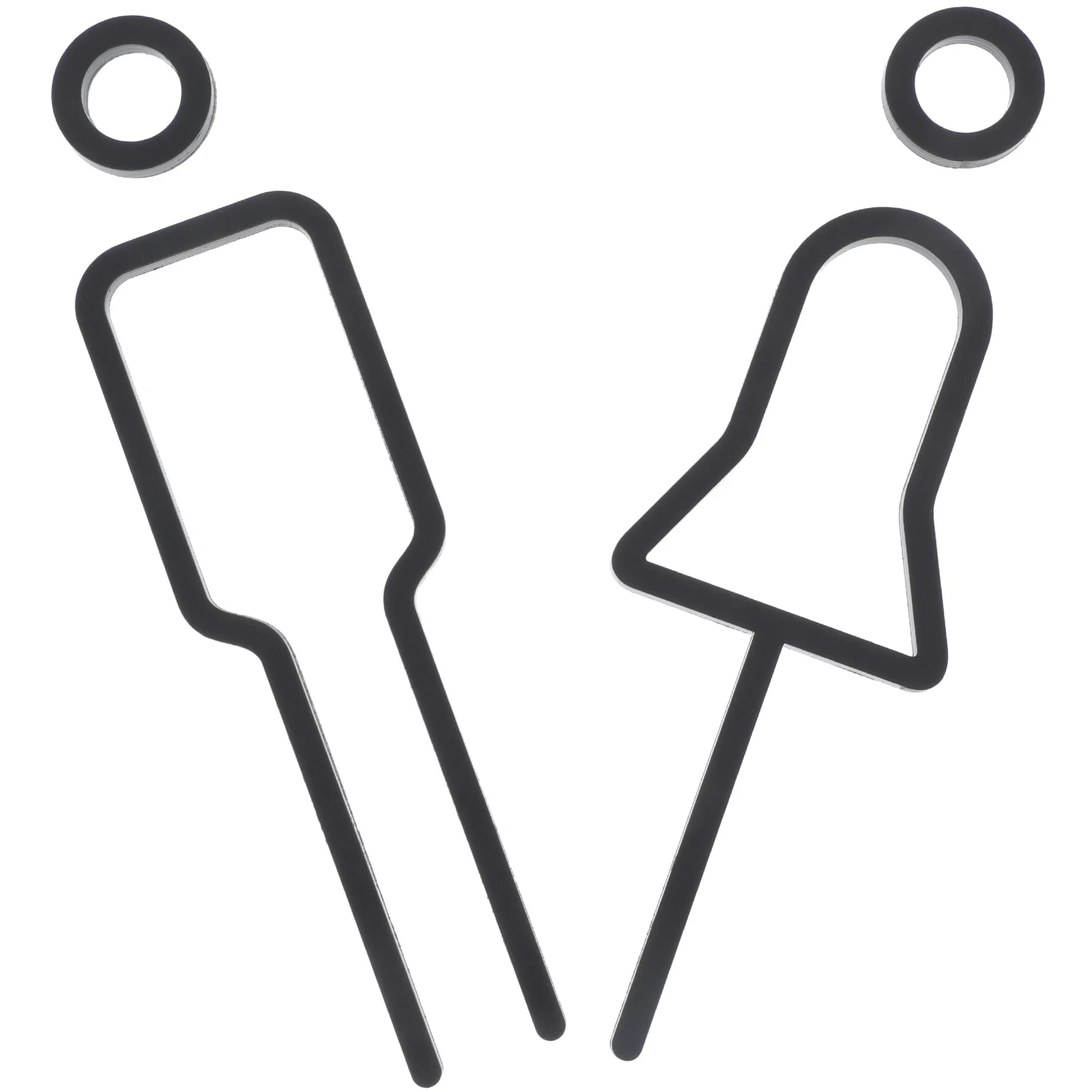 1 مجموعة من علامات الحمام الاكريليك علامة المرحاض الحديثة للأعمال المنزلية رجل إمرأة الحمام رمز مرحاض تحديد علامات #4