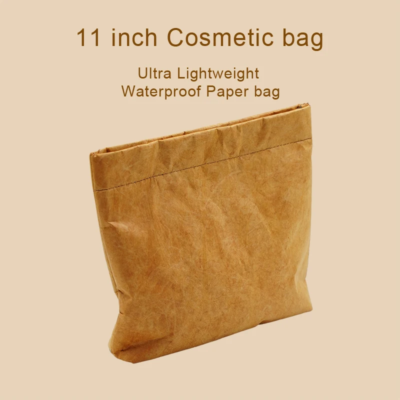 11 inch Cosmetic Storage Bag Paper Waterproof Travel Storage Case Ultra Thin Women's Portable Small Toiletry Kit Washbag