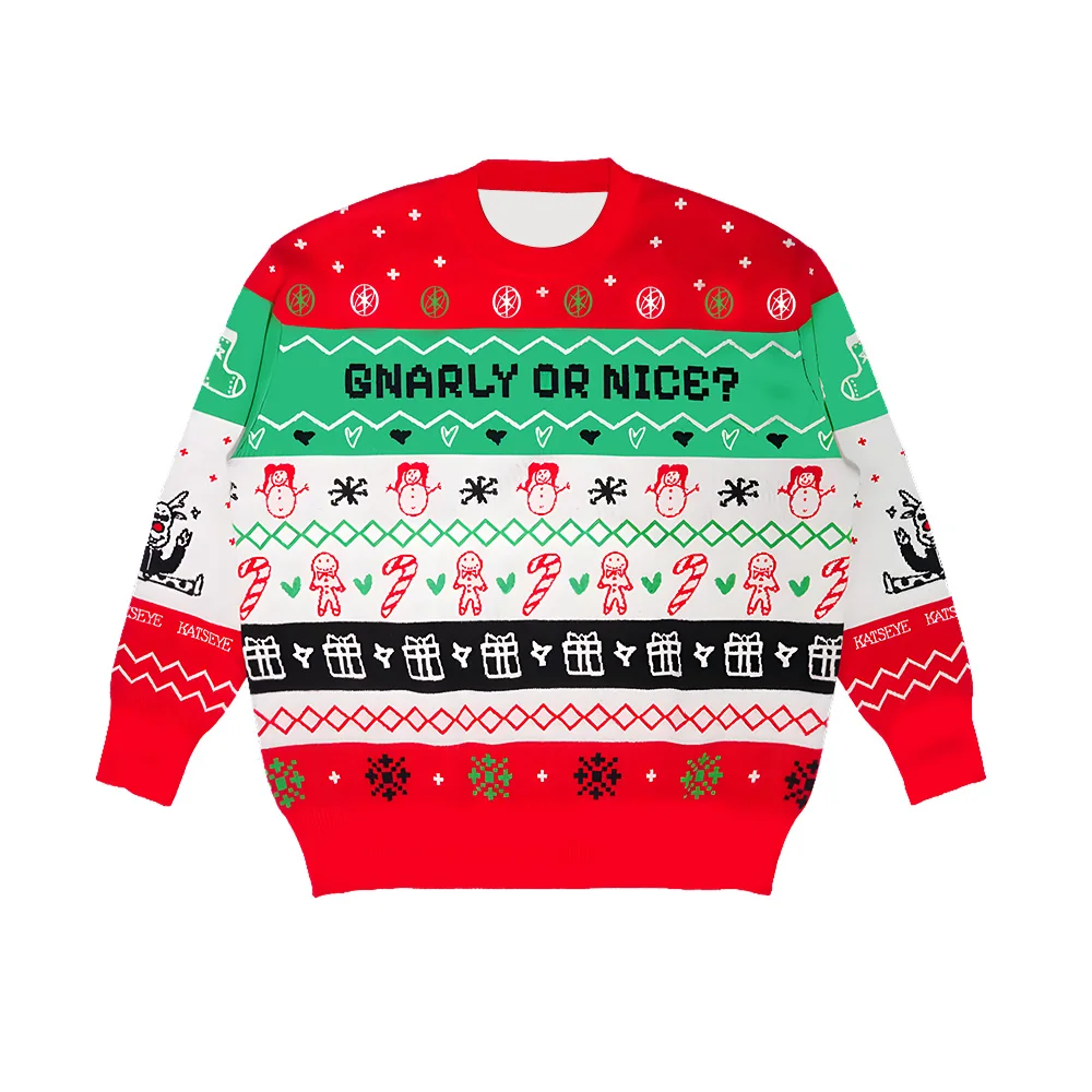 Holiday 'Gnarly or Nice? KATSEYE 3D Print Crewneck Shirts Fashion Pullover Y2k Hip Hop Sweatshirt Unisex Long Sleeve Pullovers