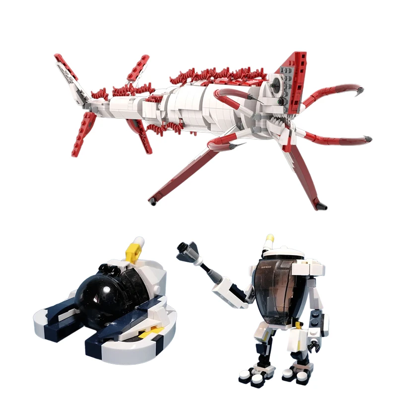 804PCS Subnauticaes Reaper Leviathan, Seamoth, Prawn Suit Building Blocks Brick Toys Suitable for Family Friends Holiday Gifts