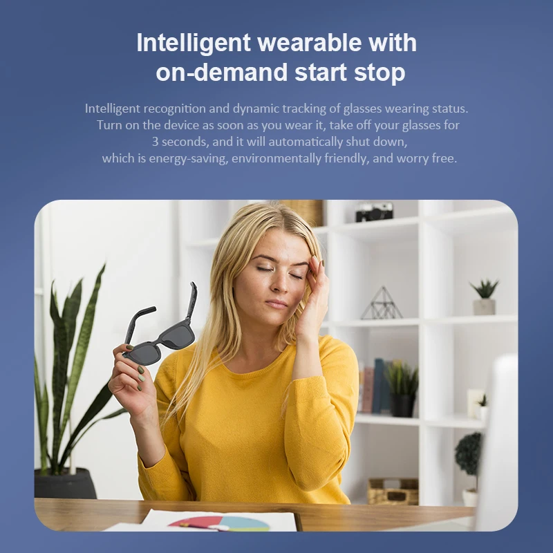 Unisex Bluetooth Smart Glasses Waterproof Outdoor Cycling Headset with Music Playback And Call Function for Android & IOS