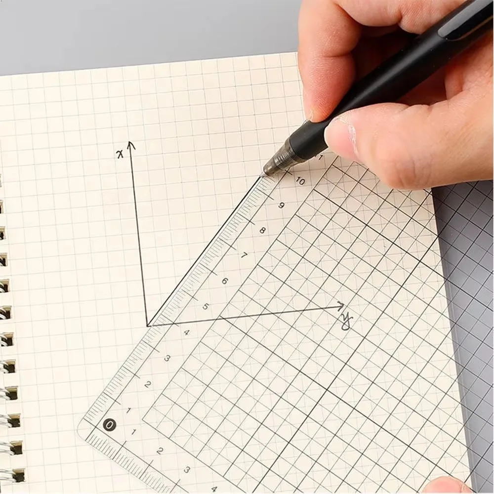 New A4/B5/A5 Learning Pad Non Slip Plastic Grid Scale Ruler Transparent Writing Board Test Stationery