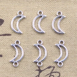 50pcs Charms Hollow Moon Link 15x9mm 17x9mm Antique Silver Color Pendants DIY Crafts Making Findings Handmade Tibetan Jewelry