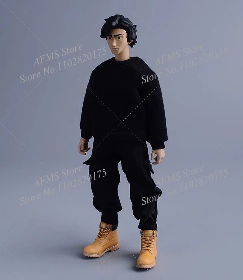 Botas colecionáveis em escala 1/12, botas táticas militares de trekking, sapatos de trabalho, tênis adequados para homens de 6 espaços, corpo de figura de ação de soldado