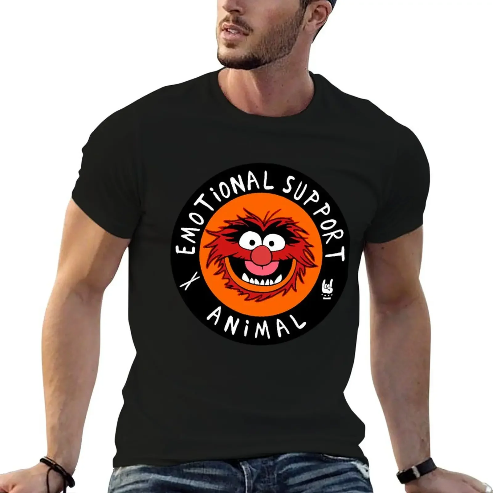 emotional support animal T-Shirt blacks vintage anime shirt luxury clothes men