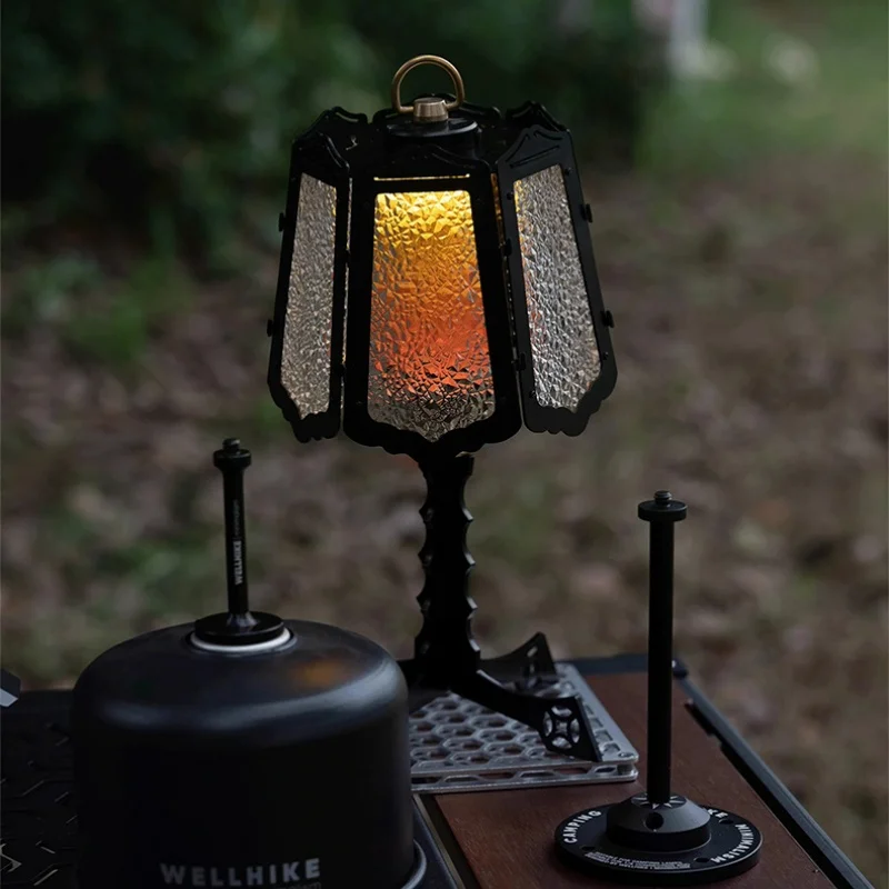 Camping Lamp Retro Glass Lampshade Outdoor Camping Atmosphere Accessories Compatible With Lamp Cool Camping Equipment