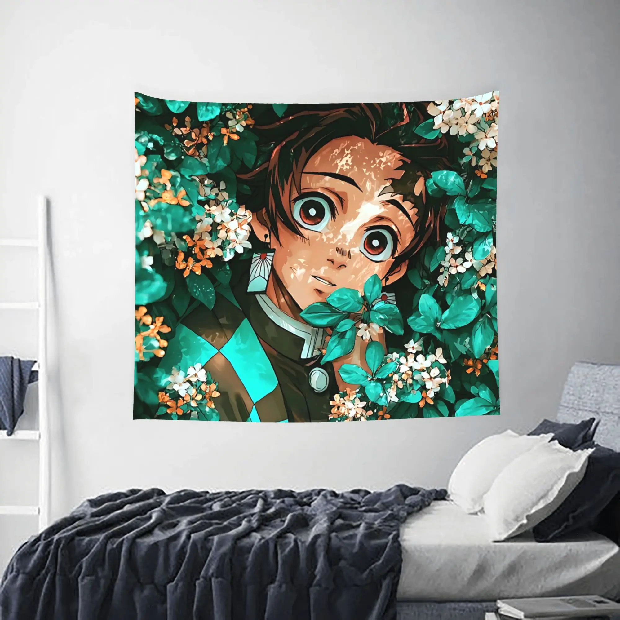 Customized Demon Slayer cutecore Tapestry Bedroom Decoration shounen manga Wall Hanging Blanket Tapestry Cool Stuff For Room