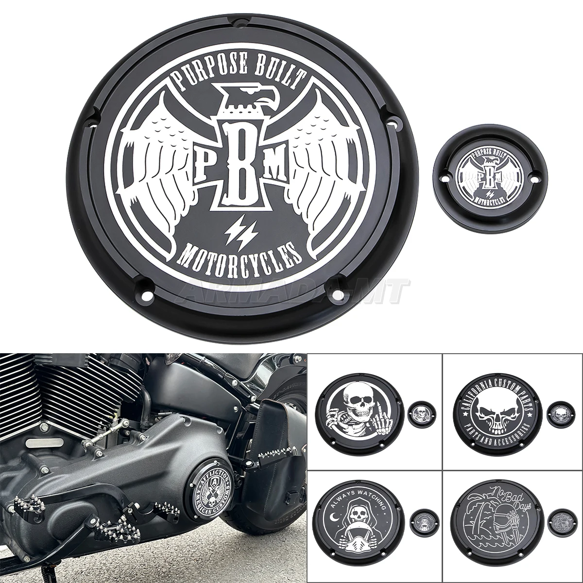 Motorcycle Derby Timer Clutch Timing Covers Engine For Harley Softail Slim Deluxe Fat Boy Touring Trike Ultra Limited Road Glide