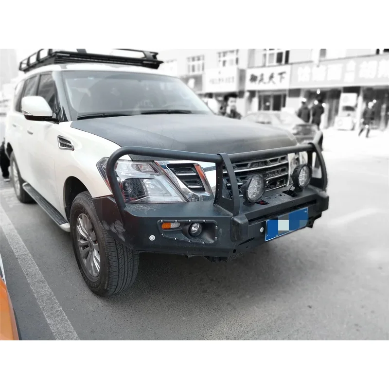 High Quality Steel Bull Bar Front Bumper Fit Nissan Patrol Y62 4x4 Offroad Accessories view 3