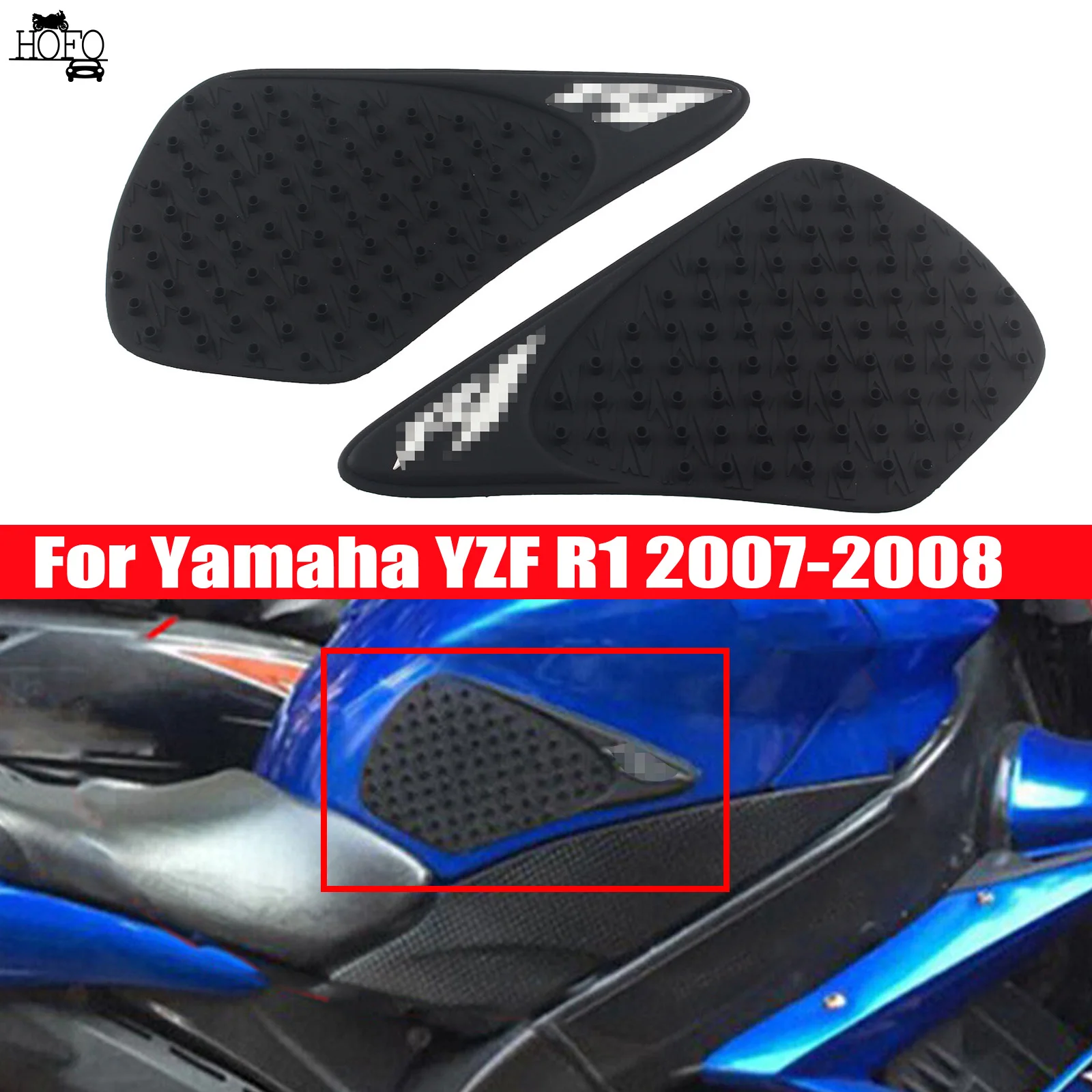 

Tank Protector Pad Antislip Side Fuel Sticker For Yamaha YZFR1 YZF R1 2007-2008