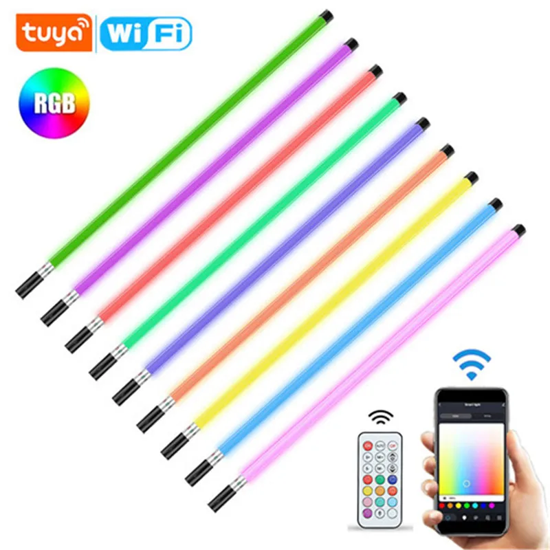 TL-120 Smart Wifi Tuya App Alexa Rechargeable Battery T8 Rgb Led Tube Light Colorful Change Studio Video Light