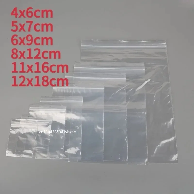 100 قطعة أكياس بلاستيكية صغيرة بقفل الرمز البريدي قابلة لإعادة الغلق حقيبة شفافة حقيبة التخزين فراغ أكياس واضحة زيبلوك تخزين المواد الغذائية أكياس بسحاب