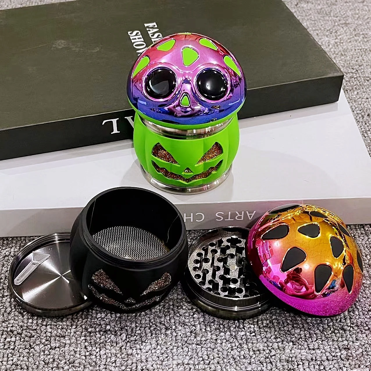 

2,8-дюймовая мельница для тыквы и трав, дробилка для перца, ручная мельница для соли, большой 4-слойный пестик, мельница для сырой травы, аксессуары для курения