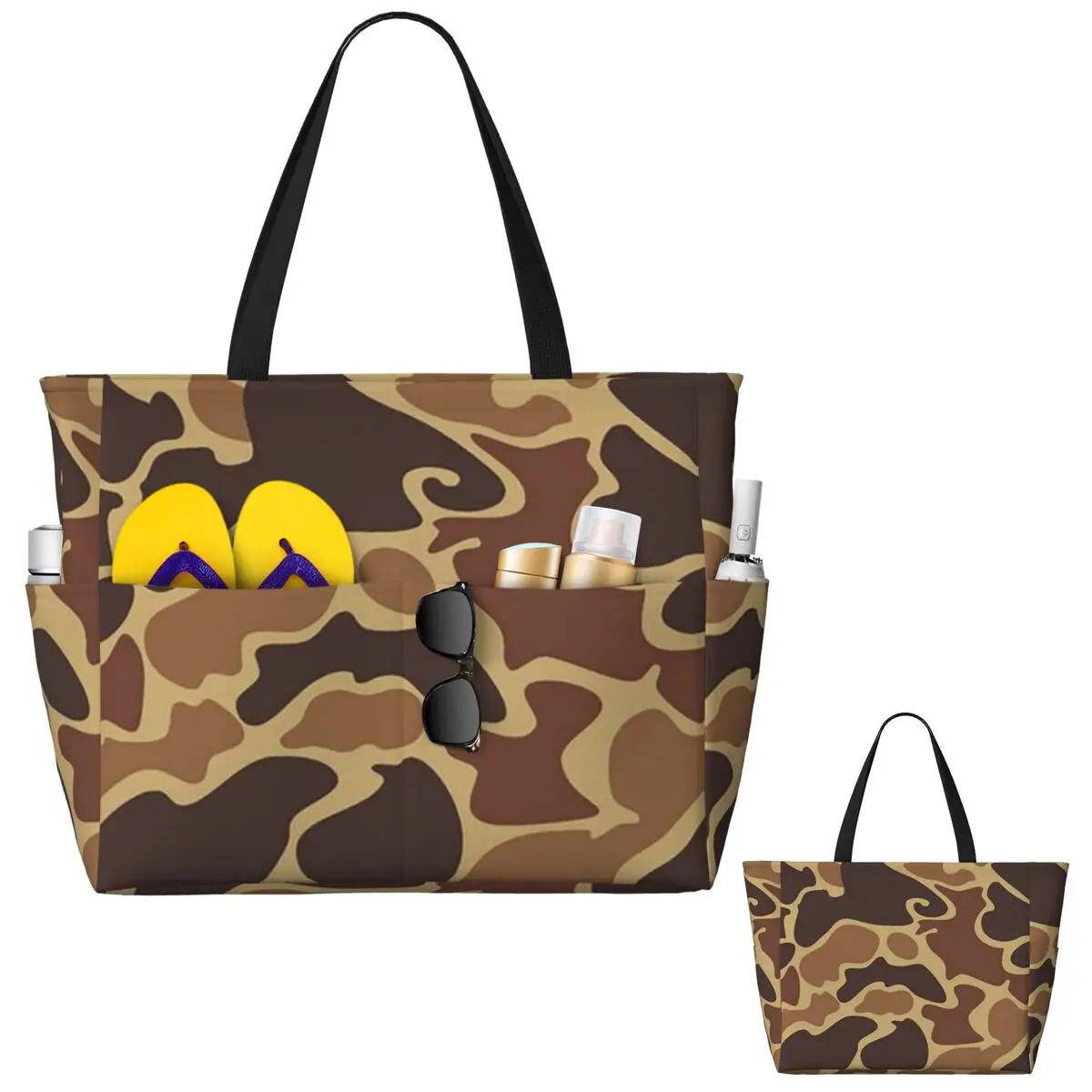 

Камуфляжная пляжная сумка-тоут с уткой, спортивная сумка для занятий йогой, большая сумка-тоут, женская дорожная сумка, сумка для фитнеса
