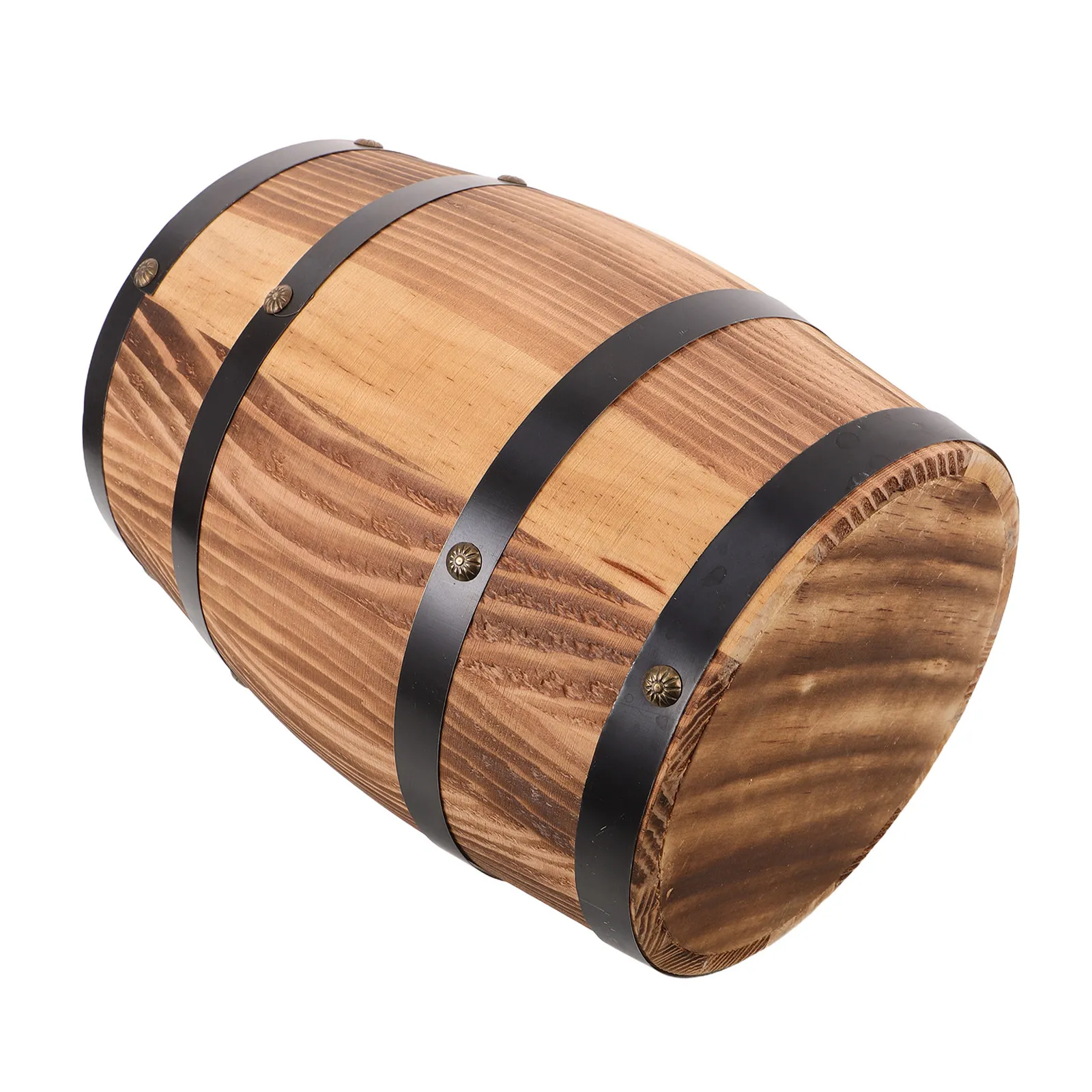 Solid Wood Vintage Barrel Stool Rustic Wine Barrel Chair Side Table Planter Stand Indoor Outdoor Farmhouse Patio Kitchen Counter