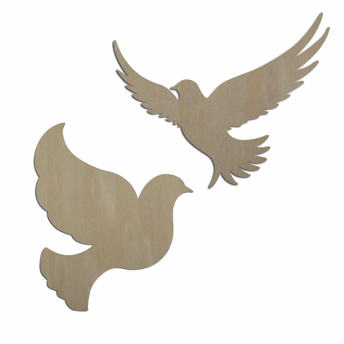 Unfinished Laser Cut Wooden Dove Shape Wood Bird Cutouts, Embellishment Craft Supply, All Sizes