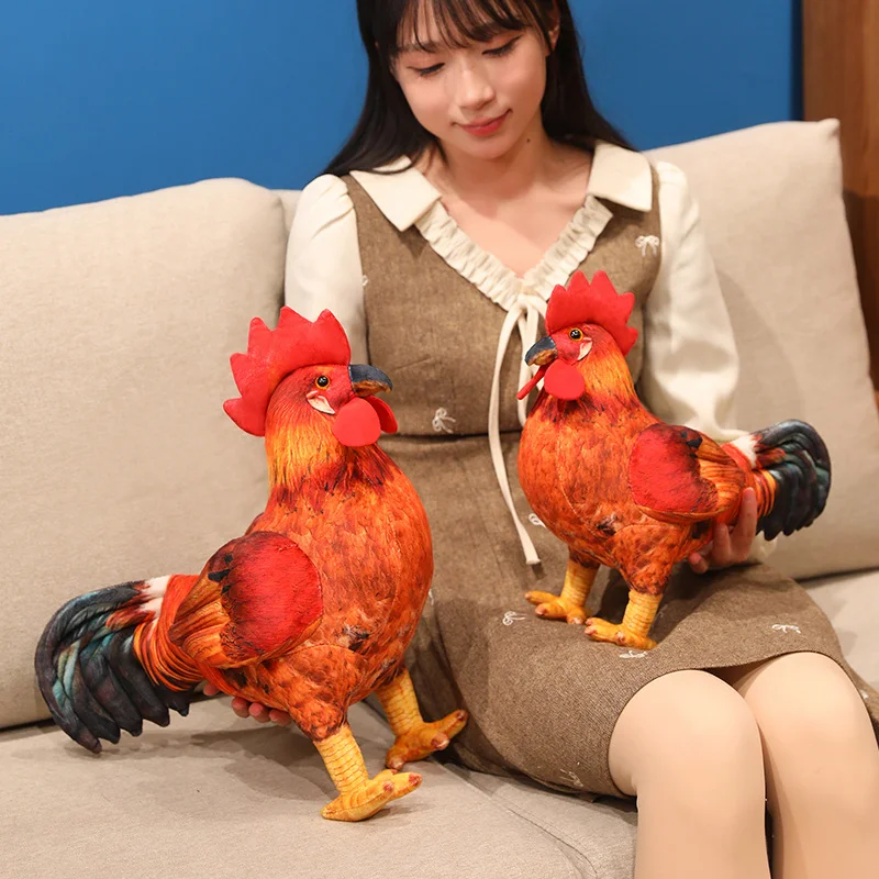 

Lifelike Animal rooster Emulational Chicken simulation Soft Stuffed Doll Cute Plush Toy Boy Girl Birthday Christmas Gift