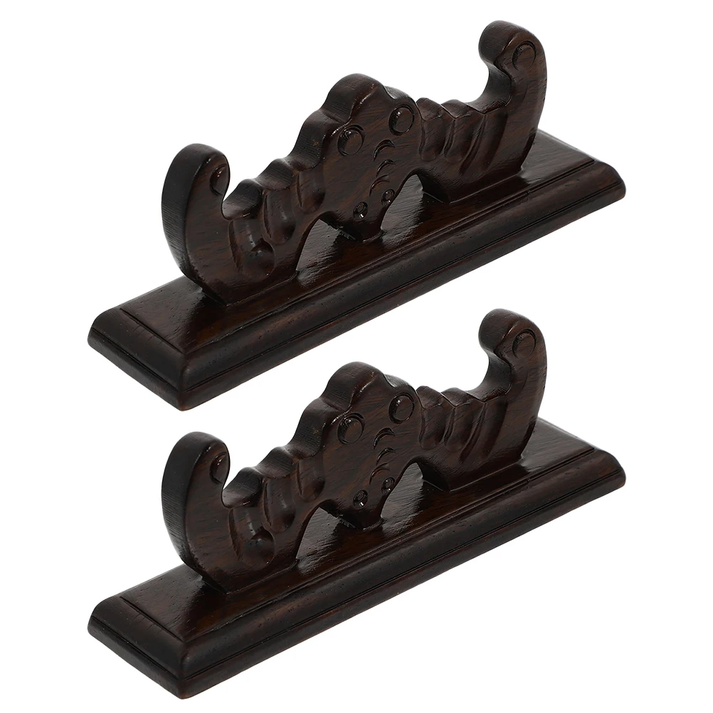 2 Pcs Display Stand Wooden Pen Holder Retro Decor Calligraphy Brush Desktop Organizer