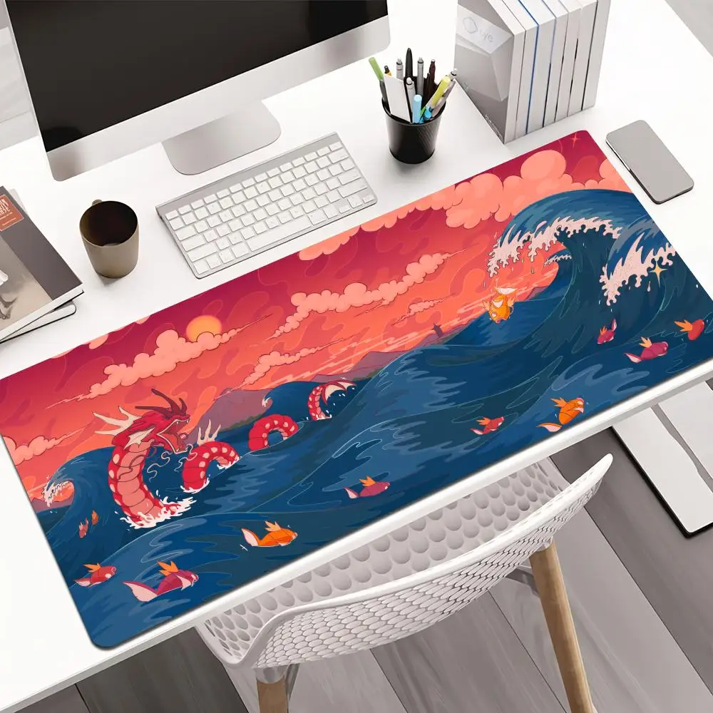 

Artistic waves and dragon anime Mouse Pad gamer pc accessories Gaming mat rubber anti-slip Desk Mat keypad pad water-washable