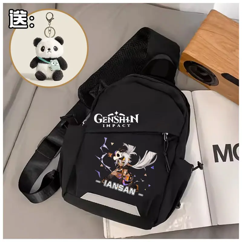 Genshin Impact Single Shoulder For Men And Women 2025 New Casual Versatile Outdoor Travel Commuting Small Backpack Crossbody A