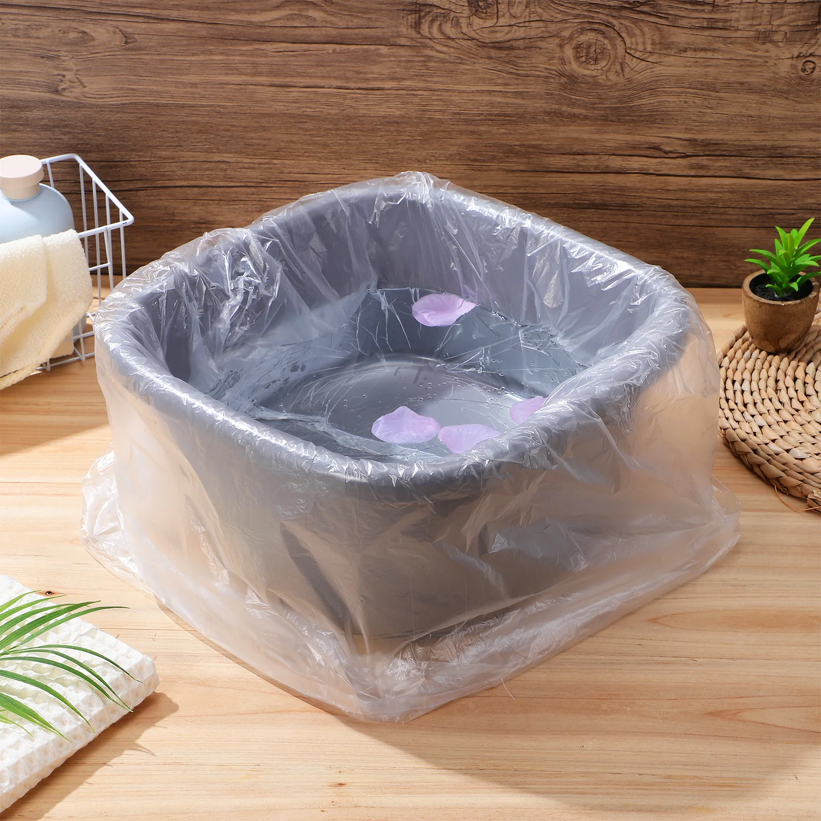 

1Pack Foot Bath Disposable Thickened Foot Soak Bags 65x75cm Plastic One-Time Pedicure Supplies Breathable Safe for Home Shop