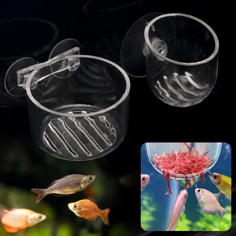 Декоративная акриловая чашка для аквариума с держателем на присоске