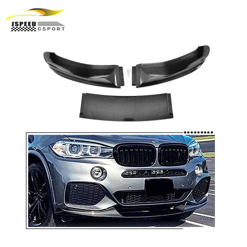 

Suitable for 3PCS/SET P Style Carbon Fiber Front Lip Suitable for BMW X5 F15 M-Sport X5M 2014-2018