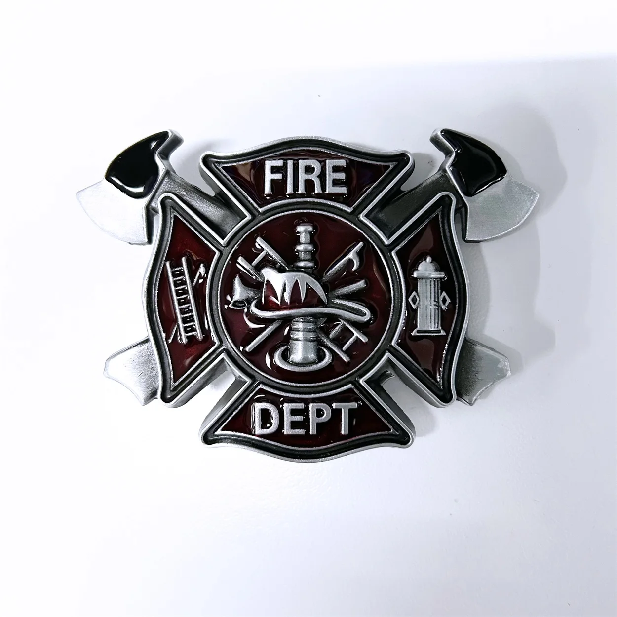 

New Vintage Style Enamel Men Belt Buckle Fire Fighter Cross Belt Buckle also Stock in US BUCKLE-OC010 Free Shipping