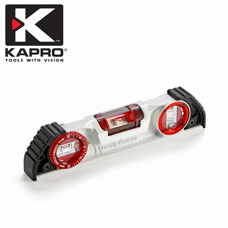 KAPRO 935 OPTIVISION Red Torpedo 25cm 10″ Magnetic Cast Aluminum Level  for Masonry Tilling Construction 1PCS