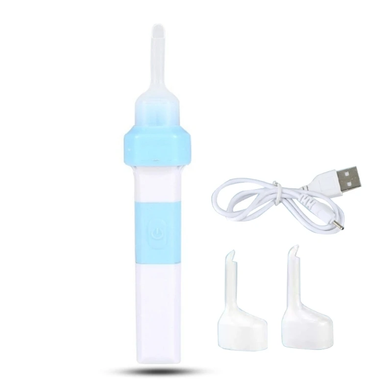 Ear Cleaner Safe & Effective Earwax Suction Tool with 2 Soft Attachments Easy to Use Electric Ear Pick set for Baby Kids