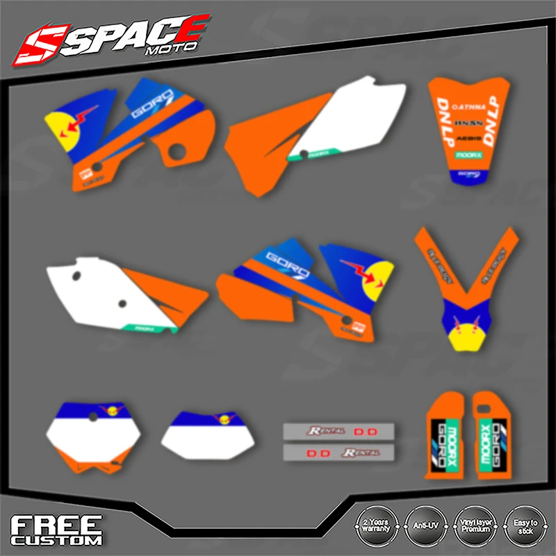 

SPACE Custom Motorcycle Graphics Background Decal for KTM 125 250 300 350 450 2003 2004 SX SXF 2004 EXC Decals Stickers Kits 03