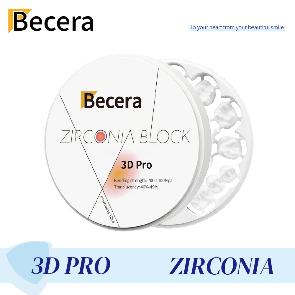 Becera 3D Pro Multilayer Zirconia Block 6 Layer Thickness 18 20 22 25 MM High Transmittance Restoration for Dental Lab CAD CAM