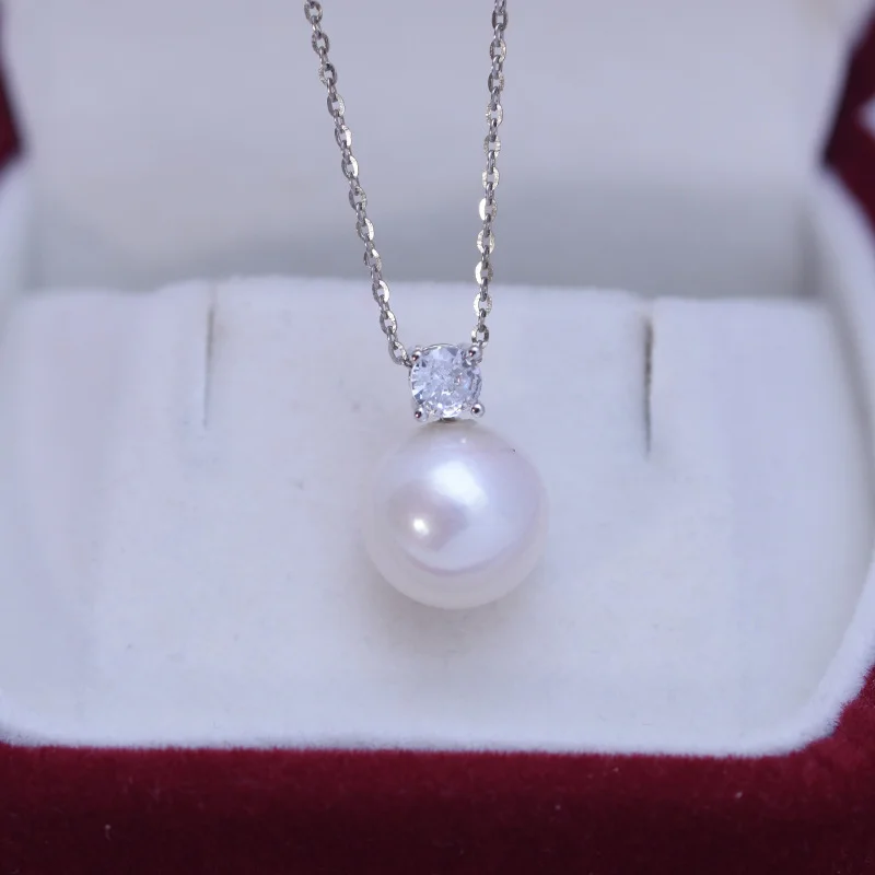 

Lefei 10-11mm Strong Luster Few Flaw Freshwater Princess Pearl Necklace For Charms Women s925 Silver Party Jewelry Gift Jiutian